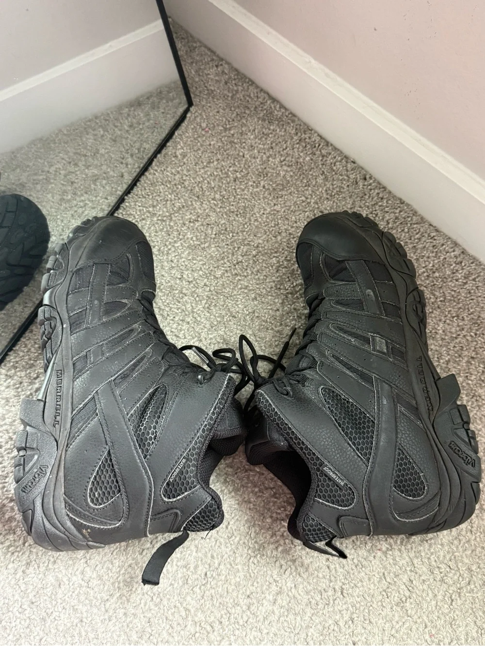 Merrell Moab 2 Mid Tactical Waterproof Boots Men’s 14 Black Hiking Utility Boots